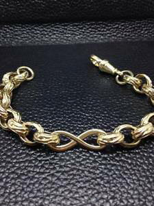 �y���������z�����Y�u���X���b�g�@listing9ctbelcher infinity patterned bracelet 7 18gm listing9ct gold belcher infinity patterned bracelet 7 length 18 gms