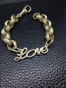 �y���������z�����Y�u���X���b�g�@listing9ctbelcher love patterned bracelet 7 166gm listing9ct gold belcher love patterned bracelet 7 length 166 gms