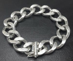 �y���������z�����Y�u���X���b�g�@heavy sterling�u���X���b�g8heavy 15mm�����h��1975 88g�p�^�[��mens heavy sterling silver bracelet 8 pattern curb heavy 15mm london 1975 8