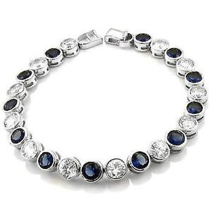 �y���������z�����Y�u���X���b�g�@mens925�X�^�[�����Ocz9�u���X���b�gmens 925 sterling silver cz clear bezel blue 9 bracelet
