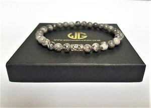 �y���������z�����Y�u���X���b�g�@�r�[�Y6mmjaspergreywristwearmens genuine beaded bracelet all 6mm crystal jaspergrey beads limited wristwear