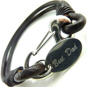 yzYuXbg@YXeXX`[uXbgp[\iCYmens leather and stainless steel bracelet engraved personalised