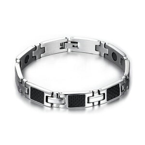 【送料無料】メンズブレスレット ファッションジュエリーブレスレット2xfashion jewelry luxury bracelet man steel magnetic carbon fiber stainle d2w5