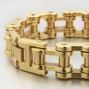 yzYuXbg@XeXX`[oCN`F[YpNJt90 316l stainless steel motorbike chain mens punk golden bracelet cuff 5q004