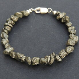【送料無料】メンズブレスレット　ブレスレット925スターリング514mmens healing gemstone bracelet freeform natural pyrite 925 sterling silver 514m