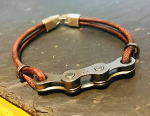 yzYuXbg@nhChoCN`F[uXbgTCNO}EeoCNGf[handmade bike chain amp; leather bracelet cycling mountain bike bmx dh enduro