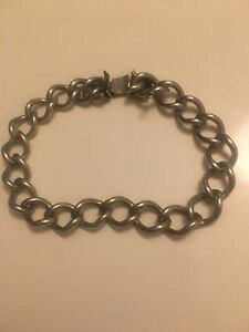 �y���������z�����Y�u���X���b�g�@�V���o�[�r���e�[�W�u���X���b�g listingheavy silver vintage curb bracelet 75 237g