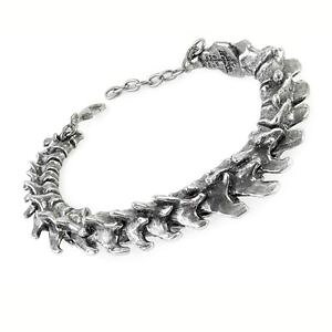 �y���������z�����Y�u���X���b�g�@�S�V�b�N�V�����`�F�[���u���X���b�galchemy gothic vertebrae skeleton spine sculpted pewter hinged chain bracelet