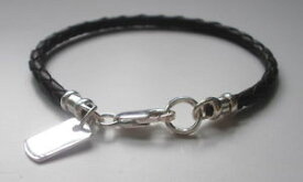 【送料無料】メンズブレスレット　メンズブレスレットブラウンスターリングシルバータグクラスプmens bracelet brown braided leather sterling silver dog tag charm amp; clasp gift
