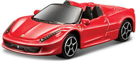 【送料無料】模型車　スポーツカー　フェラーリスパイダーレッドスケールferrari 458 spider red scale 164 by bburago