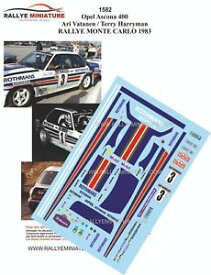 【送料無料】模型車　スポーツカー　デカールオペルアスコナアリバタネンラリーモンテカルロラリーdecals 143 ref 1582 opel ascona 400 ari vatanen rally monte carlo 1983 rally