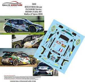 yz͌^ԁ@X|[cJ[@fJ[VR_t@rAC[v[[decals 143 ref 1653 skoda fabia r5 bouffier ypres rally 2018 rally