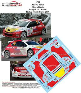 【送料無料】模型車 スポーツカー デカールプジョーモンテカルロラリーラリーdecals 143 ref 1758 peugeot 207 s2000 jereb rallye monte carlo 2009 irc rally