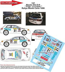 �y���������z�͌^�ԁ@�X�|�[�c�J�[�@�f�J�[���}�c�_�����e�J���������[�����[decals 143 ref 0137 mazda 323 frau rallye monte carlo 1998 rally wrc