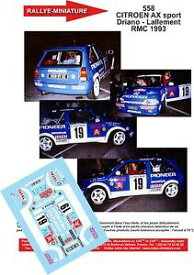 【送料無料】模型車　スポーツカー　デカールシトロエンスポーツモンテカルロラリーラリーdecals 143 ref 558 citroen ax sport driano rallye monte carlo 1993 rally wrc