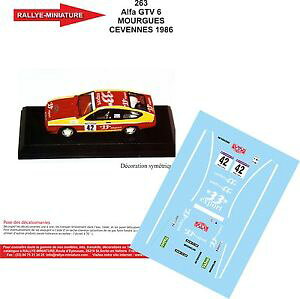 【送料無料】模型車 スポーツカー デカールアルファロメオラリーdecals 132 ref 263 alfa romeo gtv 6 mourgues criterion cvennes 1986 rally