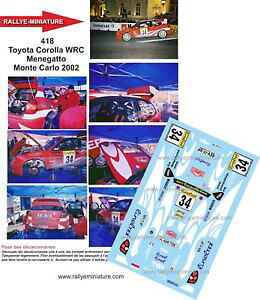 yz͌^ԁ@X|[cJ[@fJ[g^J[[eJ[decals 132 ref 418 toyota corolla wrc menegatto rally monte carlo 2002 rally