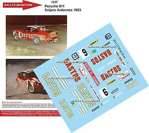 yz͌^ԁ@X|[cJ[@fJ[|VF[Afk[decals 132 ref 1237 porsche 911 bastos snijers 1983 rallye ardennes rally