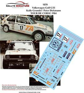 yz͌^ԁ@X|[cJ[@fB[L1321579 vw volkswagenStgtigrundelde1984decals 132 ref 1579 vw volkswagen golf gti grundel tour de corse 1984 rally