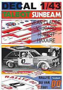 �y���������z�͌^�ԁ@�X�|�[�c�J�[�@�f�B�[�L����143talbot sunbeam lotus jean claude vaucard rallyedu var 198105decal 143 talbot sunbeam lotus jean claude vaucard ra