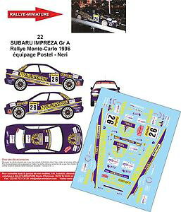 �y���������z�͌^�ԁ@�X�|�[�c�J�[�@�f�B�[�L����12422 subaru impreza wrx�|�X�glrallye�����ecarlo 1996wrcdecals 124 ref 22 subaru impreza wrx postel rallye monte carlo 199