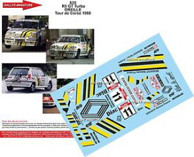 【送料無料】模型車　スポーツカー　デカールルノーターボラリーイヤーツールドコルスラリーdecals 124 ref 825 renault 5 gt turbo rallye ear tour de corse 1988 rally