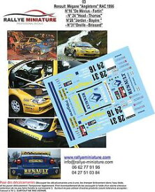 【送料無料】模型車　スポーツカー　デカールルノーメガーヌマキシドメビウスラリーラリーdecals 124 ref 3 renault megane maxi de mevius rallye rac rally 1996 wrc