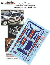 【送料無料】模型車　スポーツカー　デカールオペルアスコナアリバタネンラリーモンテカルロラリーdecals 124 ref 1582 opel ascona 400 ari vatanen rally monte carlo 1983 rally