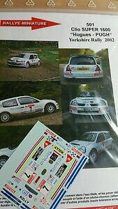 yz͌^ԁ@X|[cJ[@fJ[m[NI[NV[[[decals 124 ref 501 renault clio s1600 hughes yorkshire rally 2002 rally