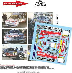 yz͌^ԁ@X|[cJ[@fJ[vW[II[eJ[[decals 124 ref 0323 peugeot 206 wrc dider auriol rallye monte carlo 2001 rally