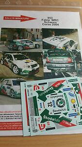 �y���������z�͌^�ԁ@�X�|�[�c�J�[�@�f�J�[���V���R�_�t�@�r�A�c�[���h�R���X�����[�����[decals 124 ref 953 schwarz skoda fabia wrc tour de corse 2004 rally rally