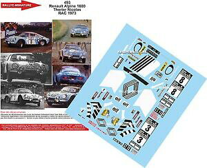 【送料無料】模型車 スポーツカー デカールアルパインルノーラリーラリーdecals 124 ref 493 alpine renault a110 therier rac rally 1973 rally wrc