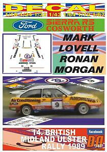 【送料無料】模型車 スポーツカー デカールフォードシエラコスワースラヴェルアルスターリタイアdecal ford sierra rs cosworth m lovell ulster r 1989 dnf 05