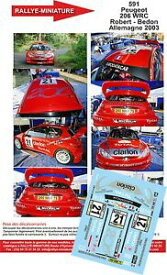 【送料無料】模型車　スポーツカー　デカールプジョーラリーロバートドイツラリーdecals 118 ref 591 peugeot 206 wrc rallye robert germany 2003 rally
