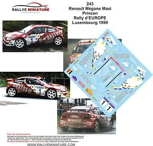 【送料無料】模型車 スポーツカー デカールルノーメガーヌマキルクセンブルクラリーラリーdecals 118 ref 243 renault megane maxi rally princen luxembourg 1999 rally