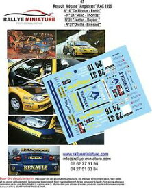 【送料無料】模型車　スポーツカー　デカールルノーメガーヌマキヘッドラリーdecals 118 ref 3 renault megane maxi head rallye rac rally 1996 wrc