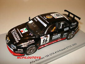 【送料無料】模型車　スポーツカー　スパークアルファロメオspark s0454 alfa romeo 156 gta n16 etcc 2003 ruberti for 143