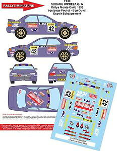 yz͌^ԁ@X|[cJ[@fB[L11830 subaru impreza wrx poutotrallyeecarlo 1996wrcdecals 118 ref 30 subaru impreza wrx poutot rallye monte carlo