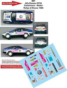 �y���������z�͌^�ԁ@�X�|�[�c�J�[�@�f�J�[���A���t�@�����I�����[�����[decals 118 ref 401 alfa romeo gtv6 gottelmans rally alsace vosges 1998 rally