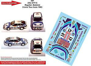 【送料無料】模型車 スポーツカー ディーキャル118297 alfa romeo gtv6rigolletfrance1983decals 118 ref 297 alfa romeo gtv 6 rigollet rally tour auto rally france 19