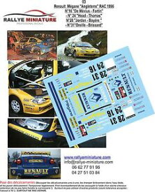 【送料無料】模型車　スポーツカー　デカールルノーメガーヌマキラリーラリーdecals 118 ref 3 renault megane maxi rally rac ear rally 1996 wrc