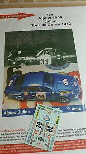 yz͌^ԁ@X|[cJ[@fJ[ApCm[WAc[hRX[[decals 112 ref 750 alpine renault a110 julien tour de corse 1972 rally rally