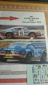 【送料無料】模型車　スポーツカー　ディーキャル118956renault a110 marquetde france1972rallyedecals 118 ref 956 alpine renault a110 marquet tour de france 1972 rall