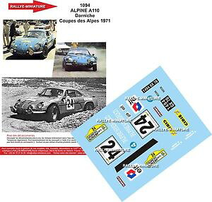 【送料無料】模型車 スポーツカー デカールアルパインルノークーペデザルプdecals 112 ref 1094 alpine renault a110 darniche rallye coupe des alpes 1971