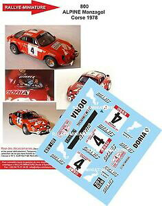 �y���������z�͌^�ԁ@�X�|�[�c�J�[�@�f�B�[�L����112800renault a110 manzagolde1978decals 112 ref 800 alpine renault a110 manzagol tour de corse 1978 rally rally