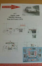 【送料無料】模型車　スポーツカー　renault a110de france1975ディーキャル116617decals 116 ref 617 alpine renault a110 tour de france sheep 1975 rally rally