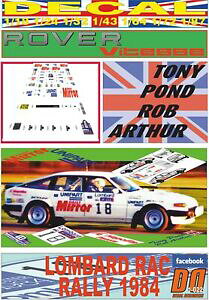 �y���������z�͌^�ԁ@�X�|�[�c�J�[�@listingdecal���[�o�[sd1 vitesse tony pond rac rally1984dnf05 listingdecal rover sd1 vitesse tony pond rac rally 1984 dnf 05