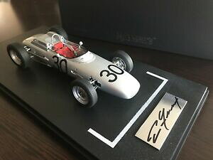 yz͌^ԁ@X|[cJ[@|VF_K[j[tX118 autoart porsche 804 signed by dan gurney, winner gp france 1962