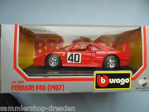 yz͌^ԁ@X|[cJ[@tF[C^A26365 burago ferrari f40 1987 124 red 40 italy ok 1989 cod 0532 boxed