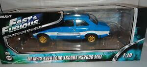 yz͌^ԁ@X|[cJ[@tH[hGXR[gs[XgCvXP[greenlight ford escort mk1 rs2000 blue white stripes fast amp; furious 118 scale